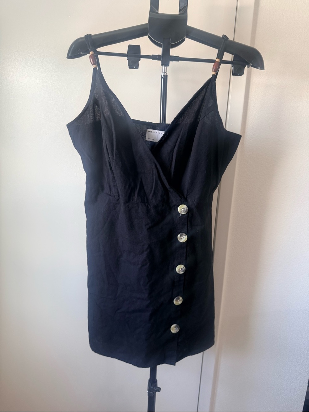 ASOS Curve Black Button-Detail Mini Dress